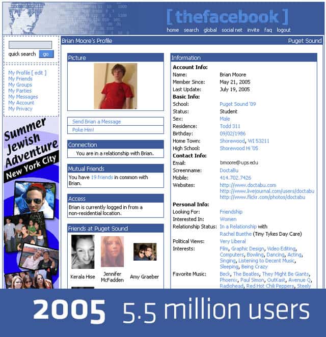 facebook 2005