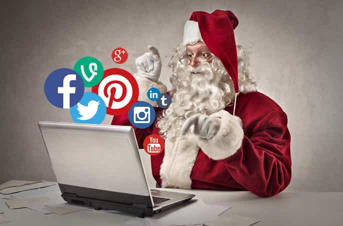 redes sociales en Navidad