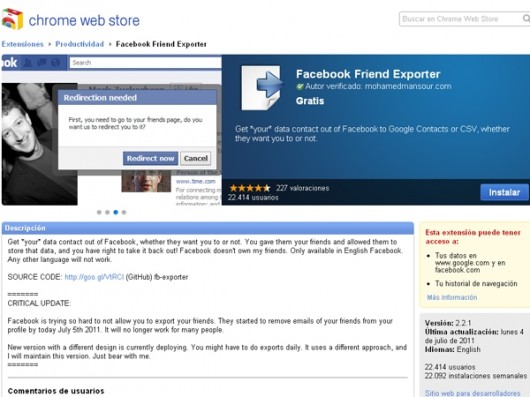 Facebook pone trabas para exportar amigos a Google+