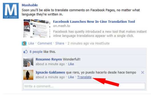 translate facebook
