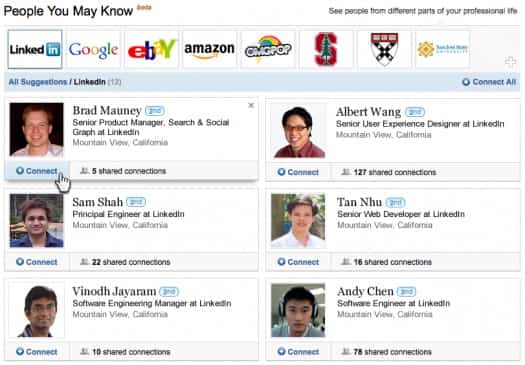 LinkedIn PYMK New