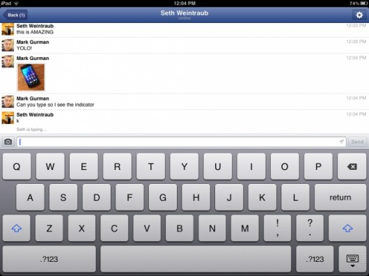 FacebookMessengeriPadBeta