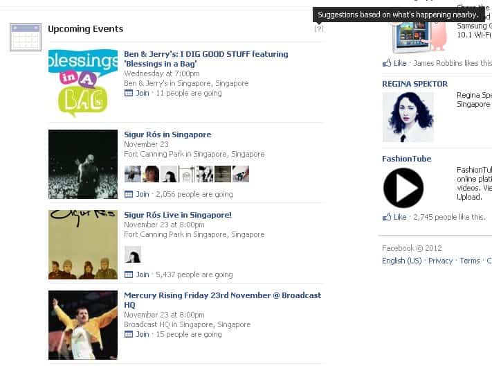 Nuevo feed eventos Facebook