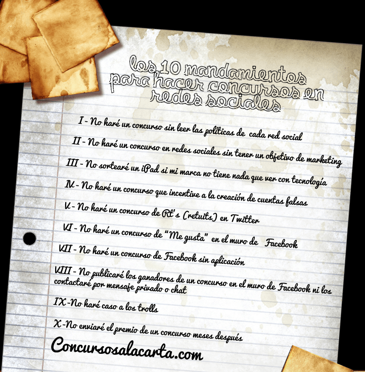 10 mandamientos concursos sociales