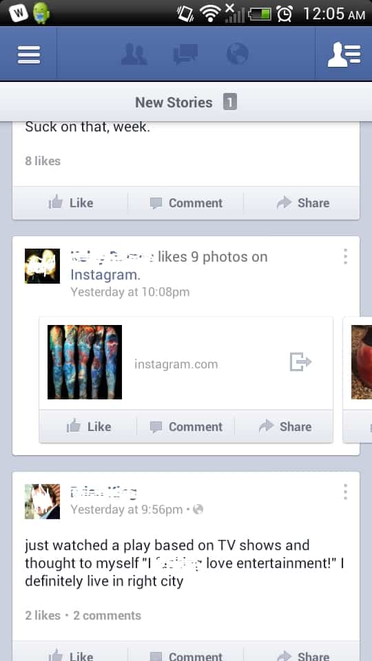 nuevo Facebook Android