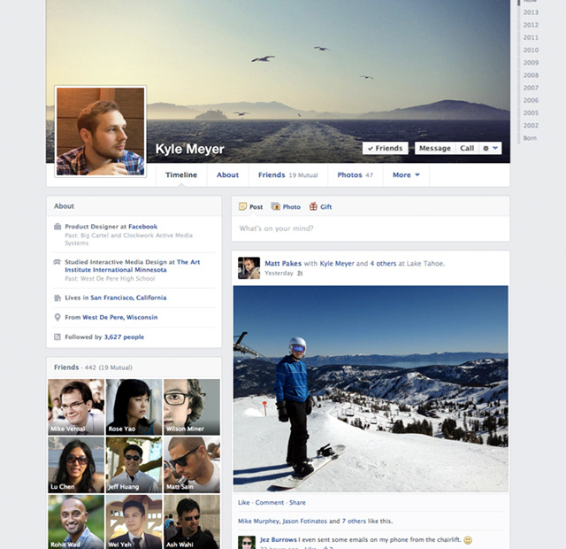nuevo diseño perfiles Facebook