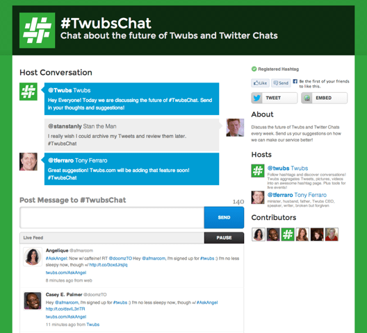 Twubs chat para Twitter