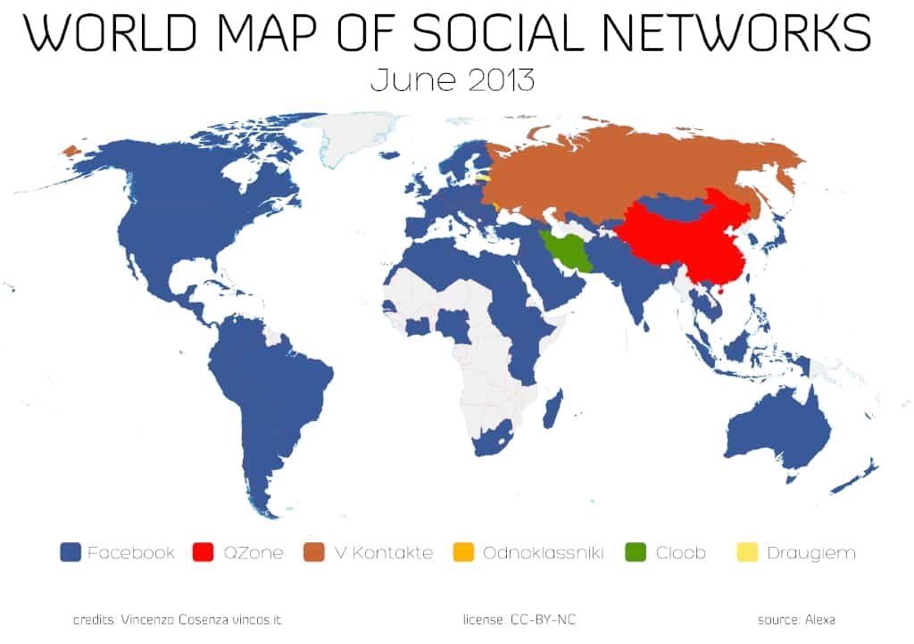 mapa Facebook