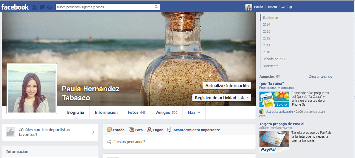 cómo eliminar el historial de facebook 1