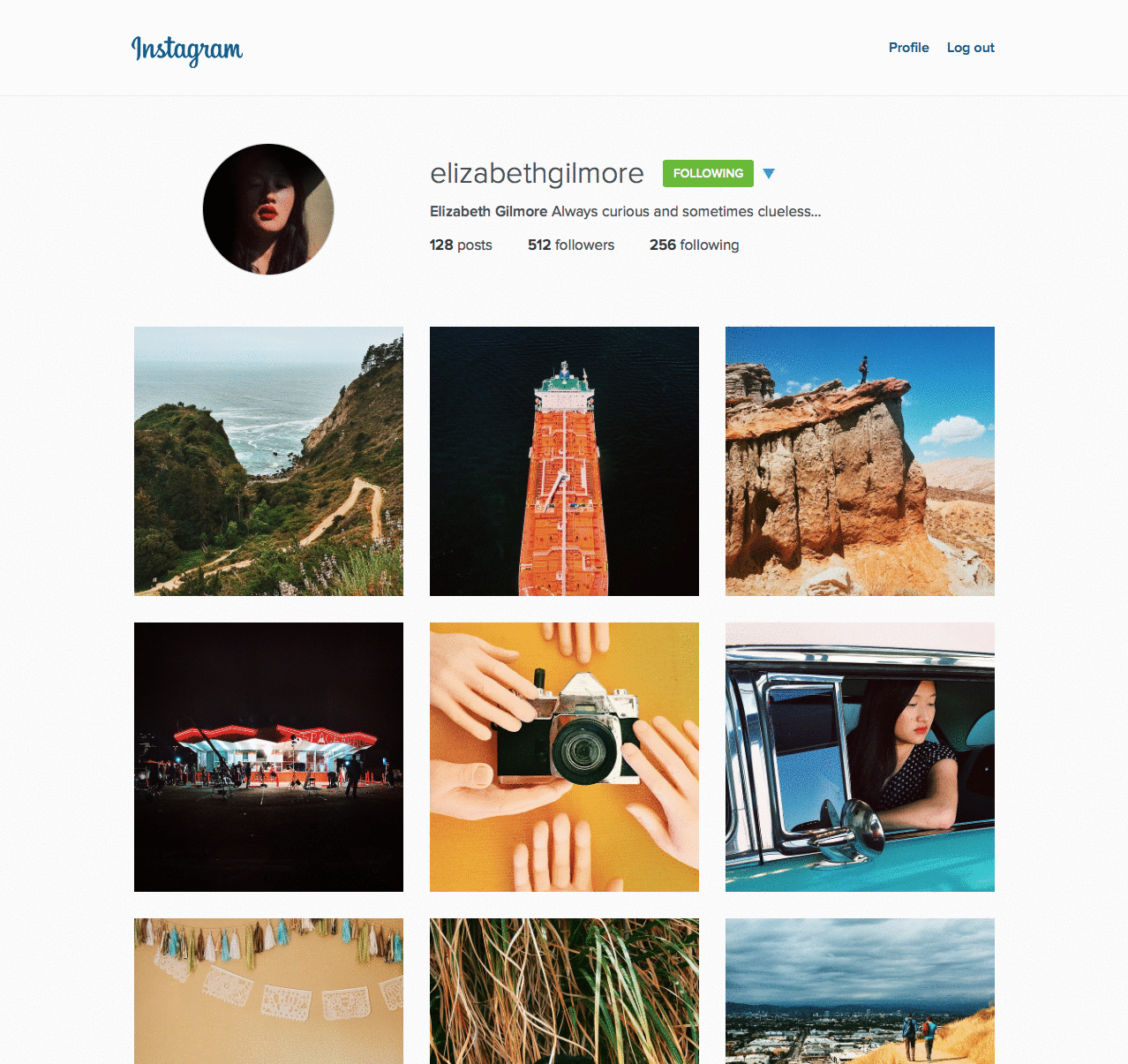 perfil instagram ordenador