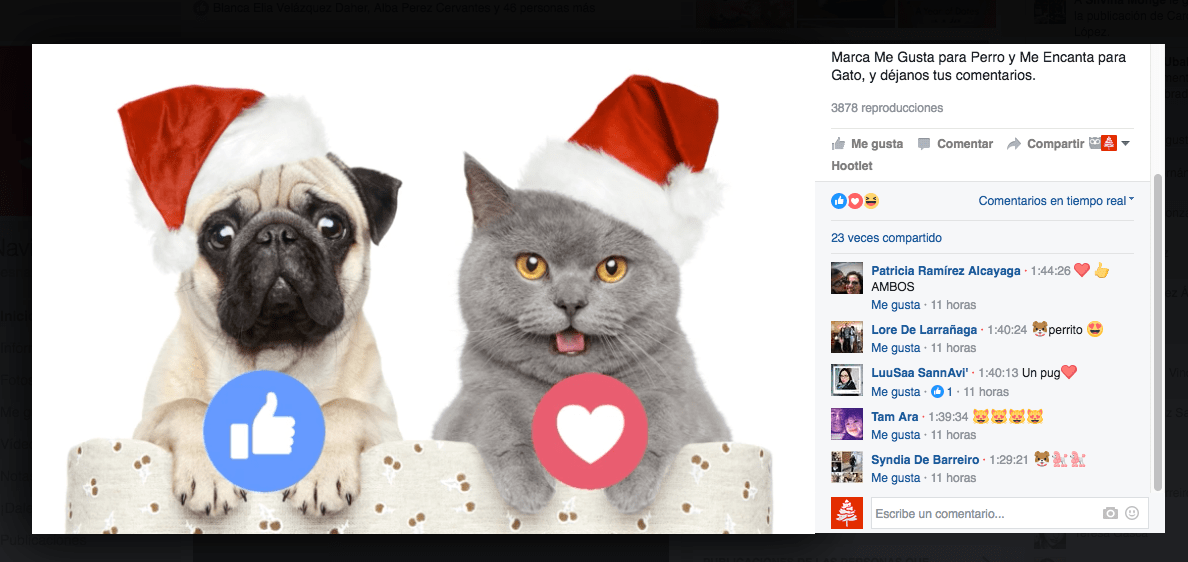Facebook Live con contador de reacciones