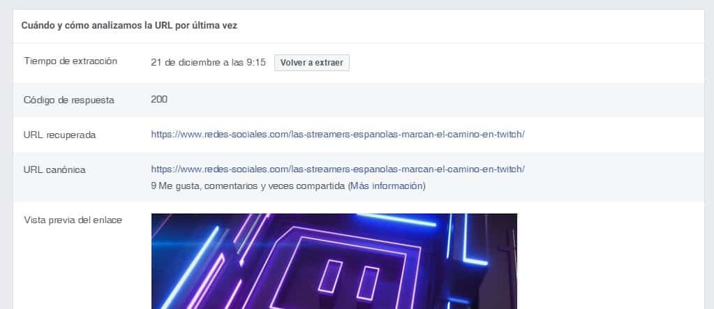 volver a extraer la informacion facebook