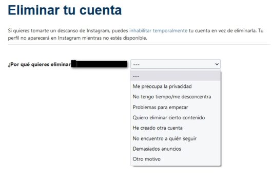 motivos eliminar cuenta instagram 1
