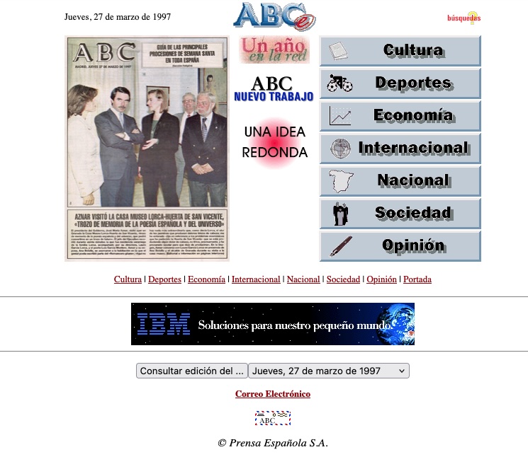 Portada del ABC en año 1997