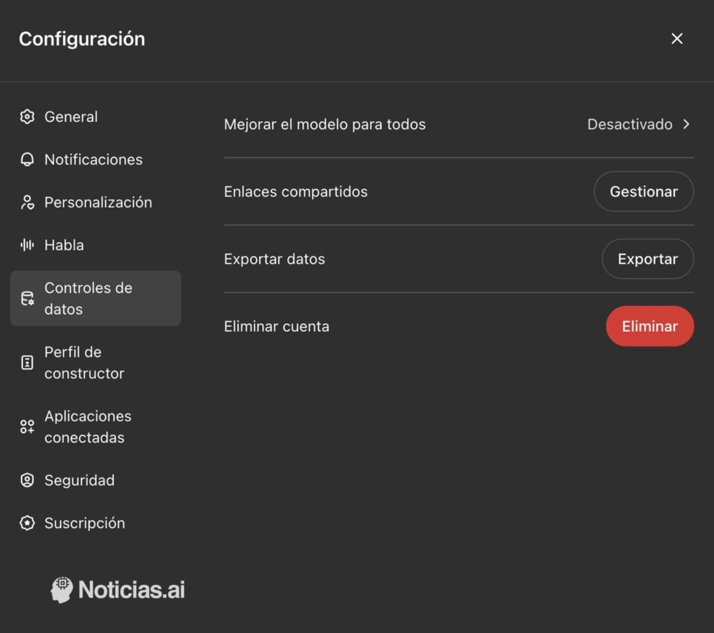 ChatGPT y privacidad: la configuración que deberías revisar ahora mismo si usas la IA de OpenAI 1 chatgpt mejorar modelo para todos