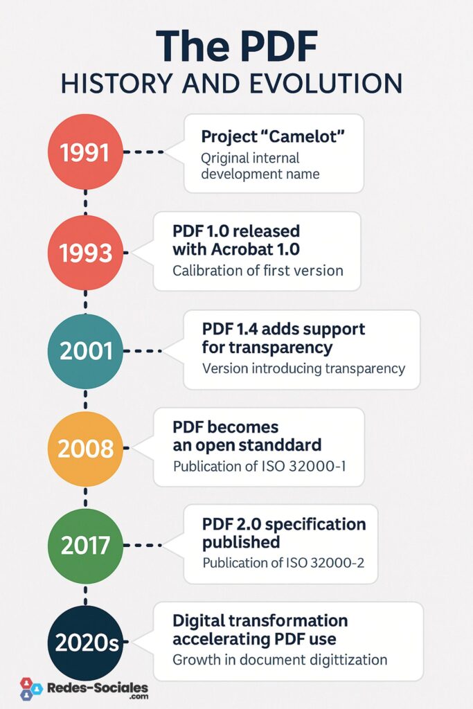 El PDF: historia, evolución y vigencia de un formato universal 1 pdf timeline