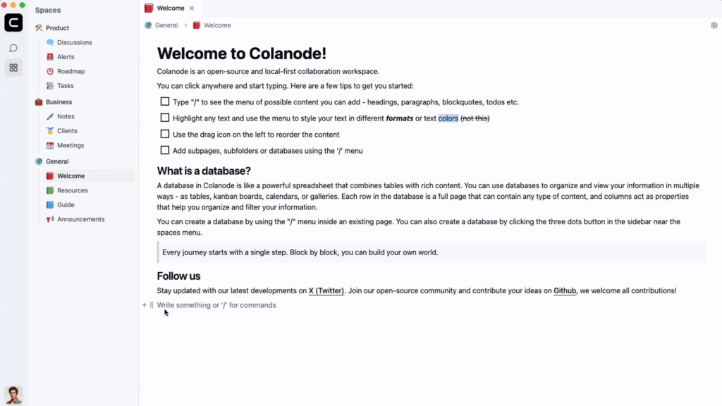 Las mejores aplicaciones self-hosted lanzadas en 2025 (hasta ahora) 2 colanode desktop preview