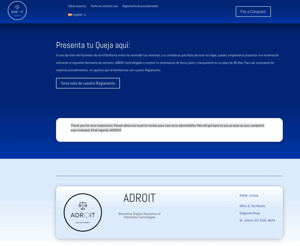 Cómo reclamar a una plataforma “por la vía legal” bajo la DSA: guía práctica (con modelo) para suspensiones de cuenta en X usando ADROIT 1 reclamacion dsa adroit